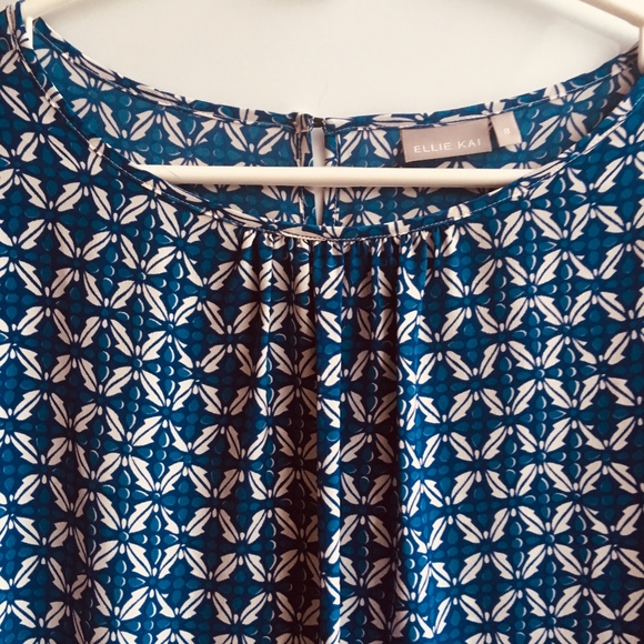 NWOT Silk Ellie Kai Blouse 8 M - Picture 3 of 8